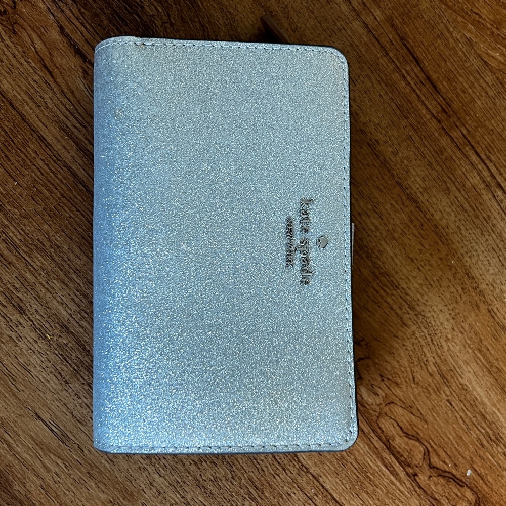 kate spade Silver Glitter Bifold Wallet